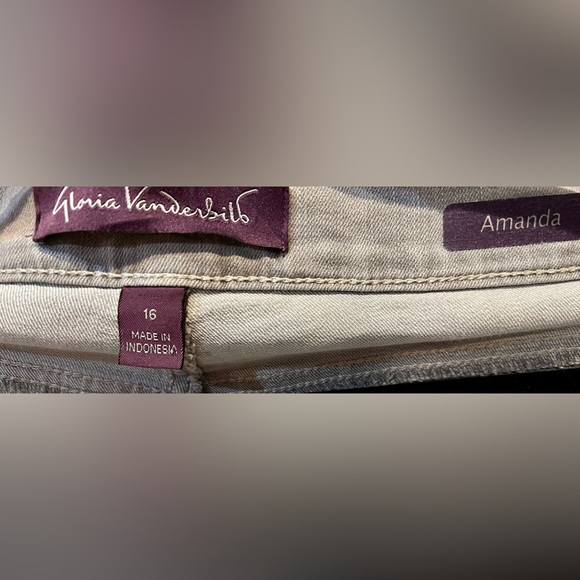 GLORIA VANDERBILT Straight-Leg jeans in light grey, size 16, NWOT - Picture 3 of 7